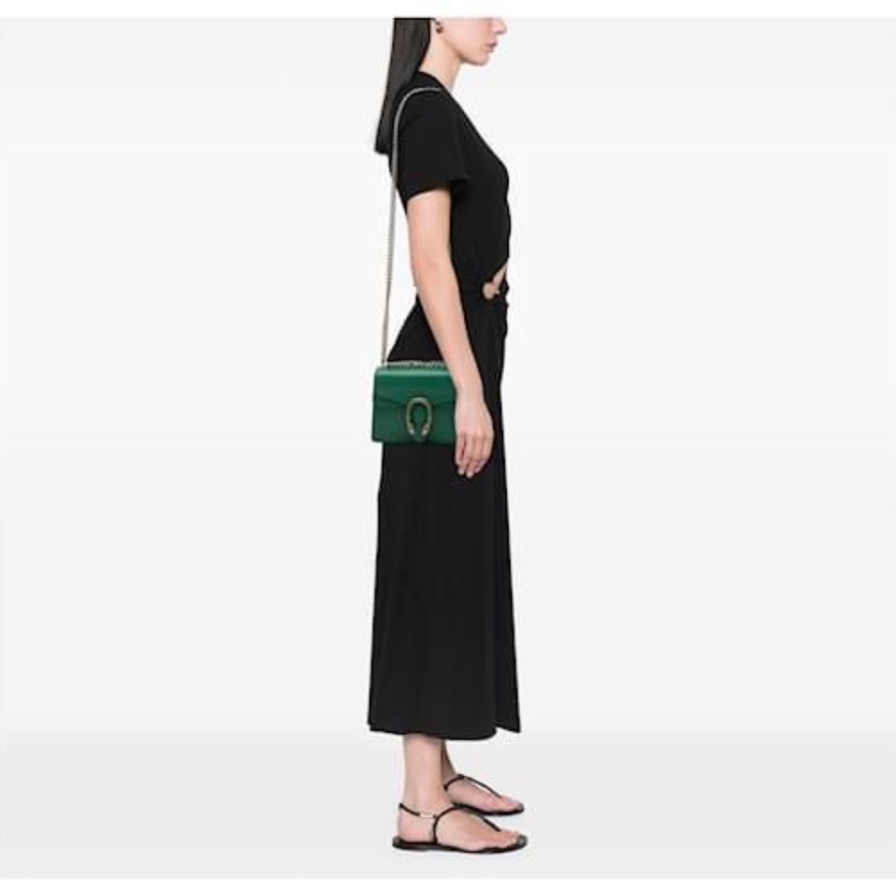 Authentic Gucci Small Leather Dionysus Crossbody Bag Green - Picture 16 of 16